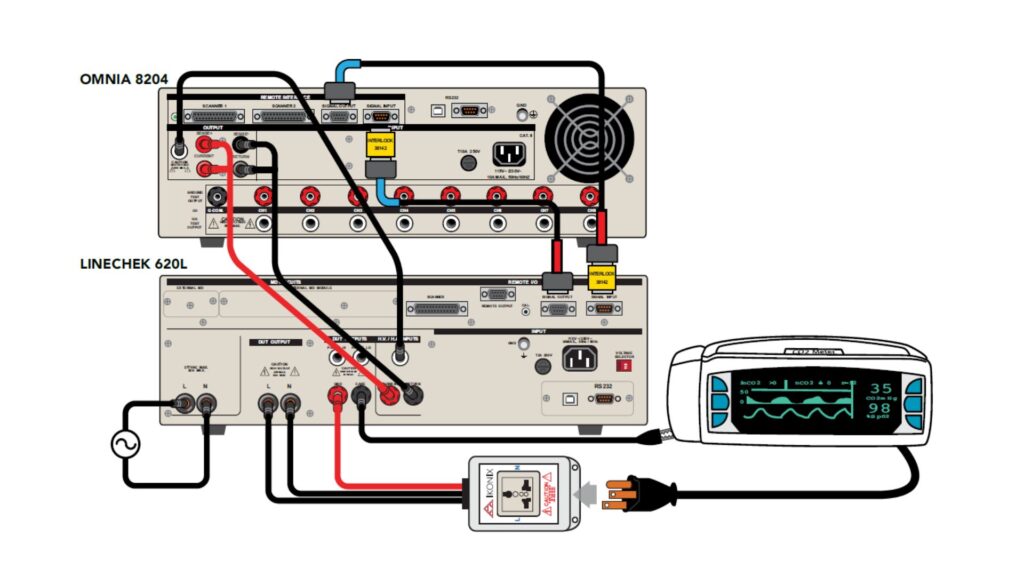 interconnection-of-620l-linechek-ii-to-omnia-8204-and-connection